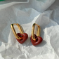 ROSY HEART HOOP EARRINGS