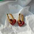 ROSY HEART HOOP EARRINGS
