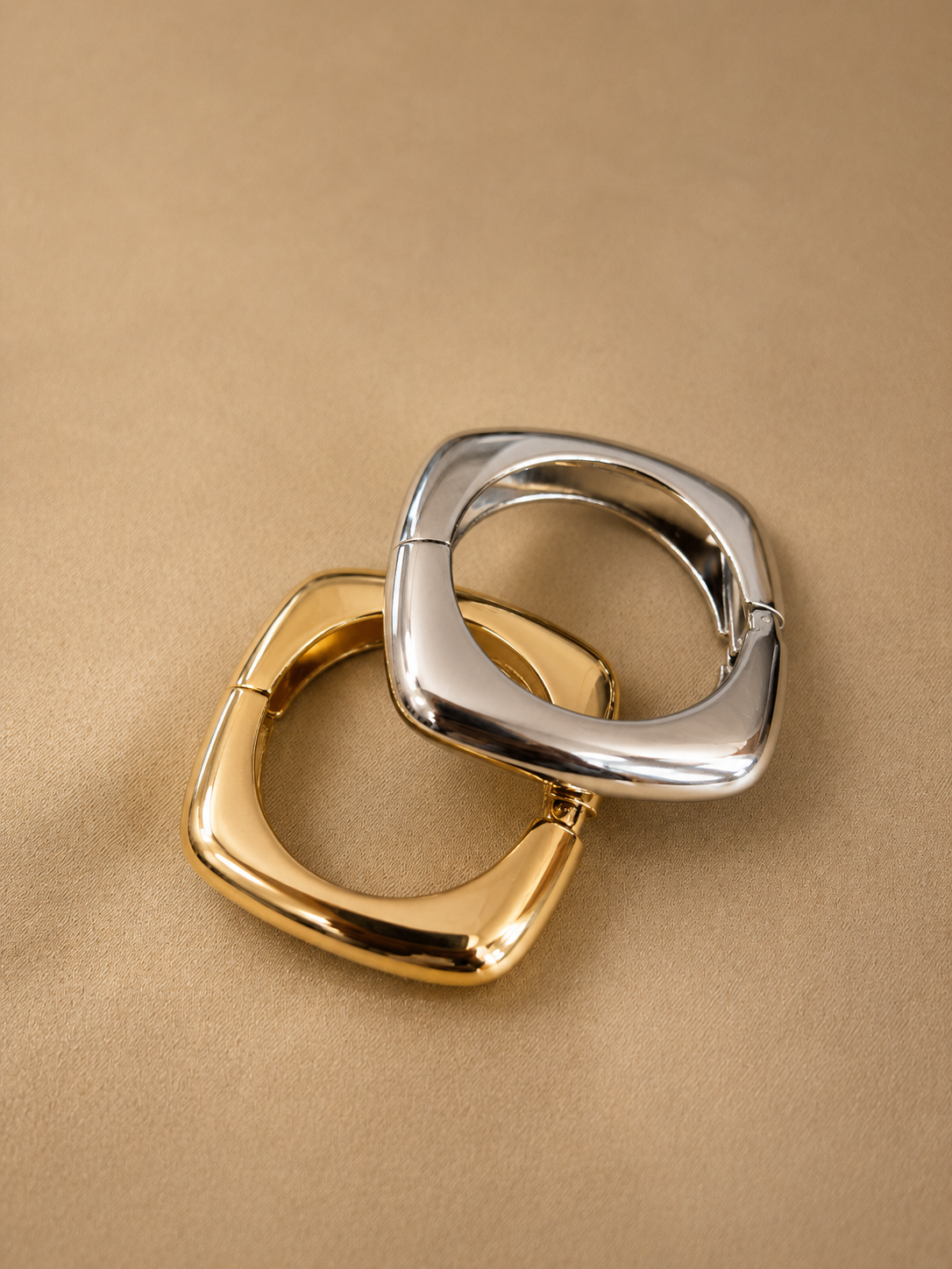 Mix metal chunky cuff combo