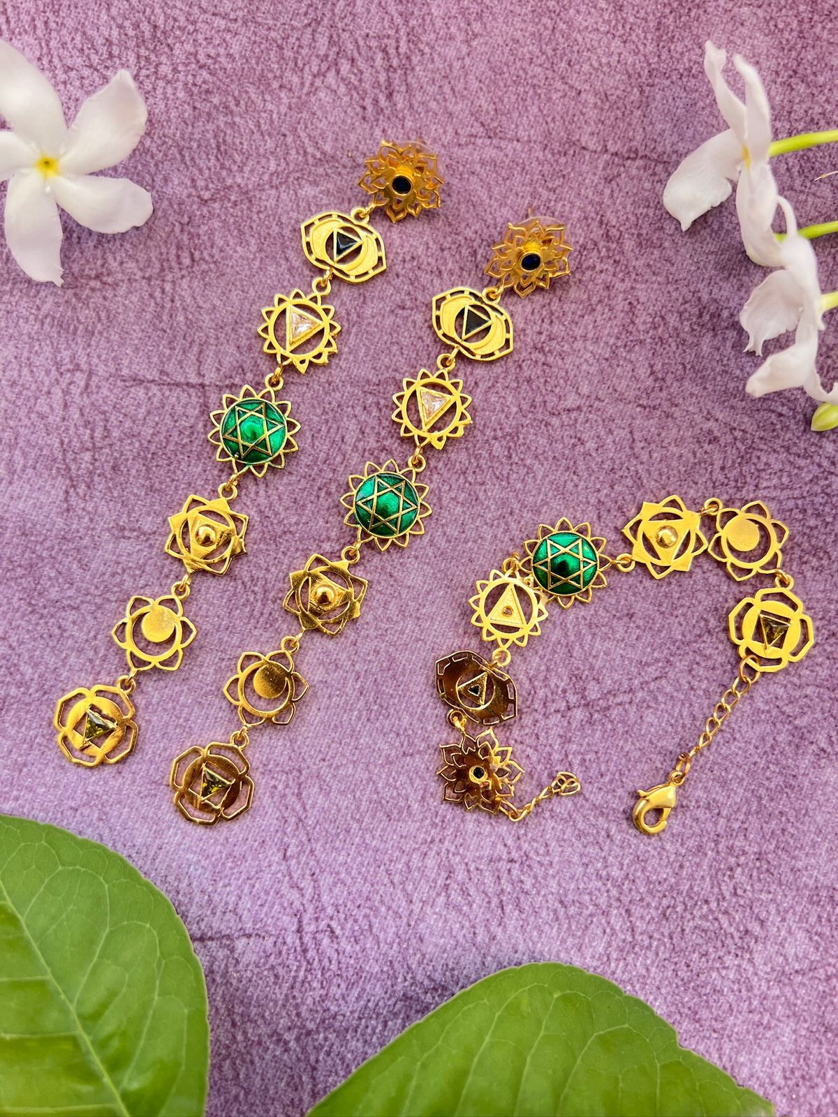 SEVEN CHAKRA COMBO SET — Earrings + Bracelet