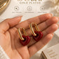 ROSY HEART HOOP EARRINGS
