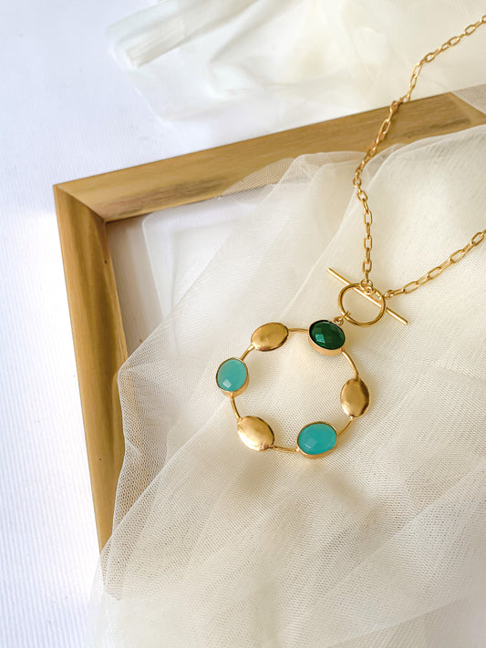 THE BLOOMY AQUA NECKLACE